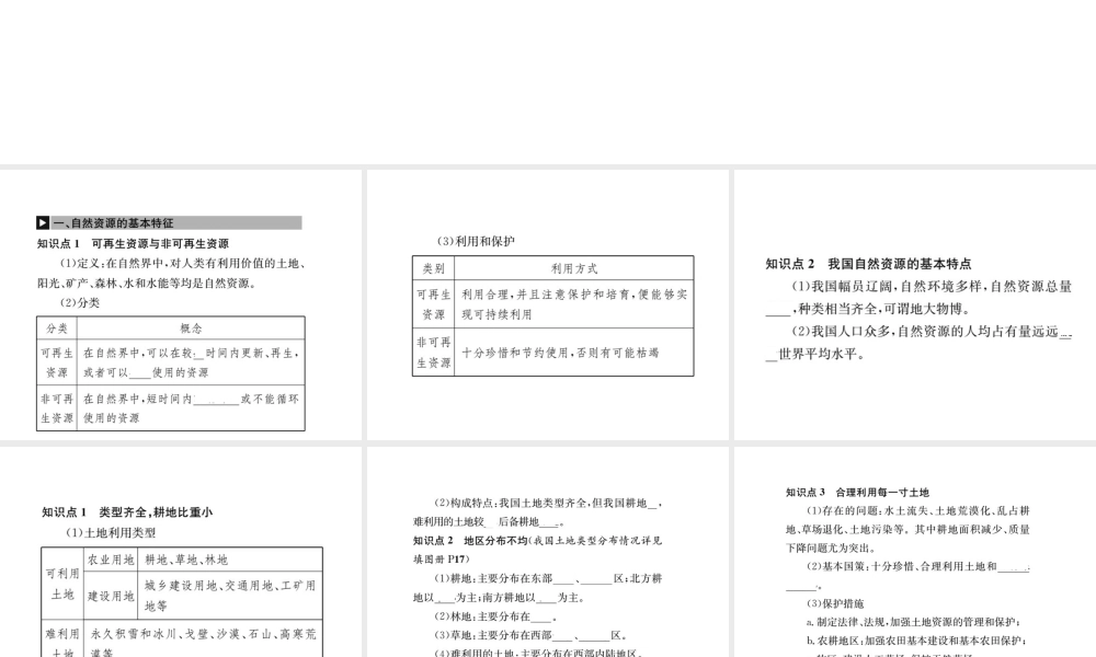 （全国通用版）中考地理 八年级部分 第3章 中国的自然资源复习课件-人教版初中九年级全册地理课件