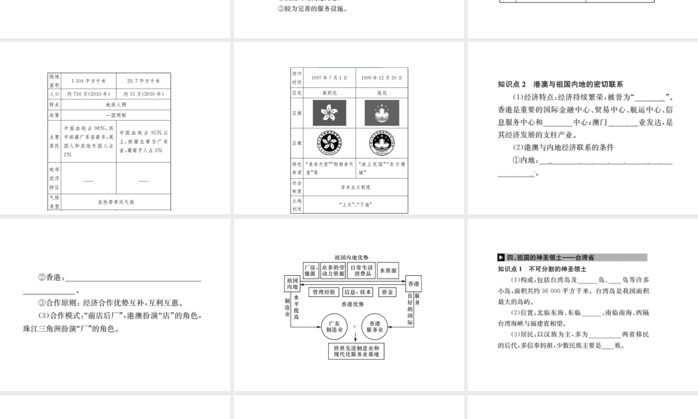 （全国通用版）中考地理 八年级部分 第7章 南方地区复习课件-人教版初中九年级全册地理课件