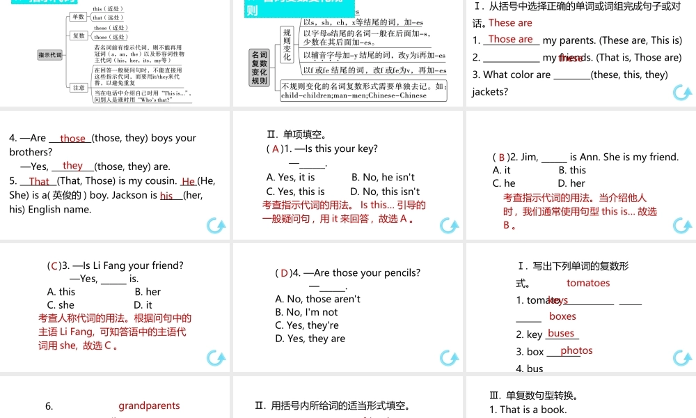 （安徽专版）七年级英语上册 Unit 2 This is my sister单元语法专项课件 （新版）人教新目标版-（新版）人教新目标版初中七年级上册英语课件