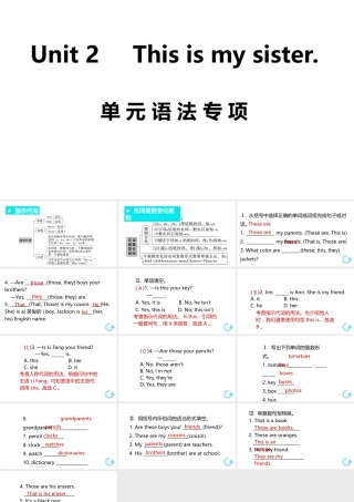 （安徽专版）七年级英语上册 Unit 2 This is my sister单元语法专项课件 （新版）人教新目标版-（新版）人教新目标版初中七年级上册英语课件
