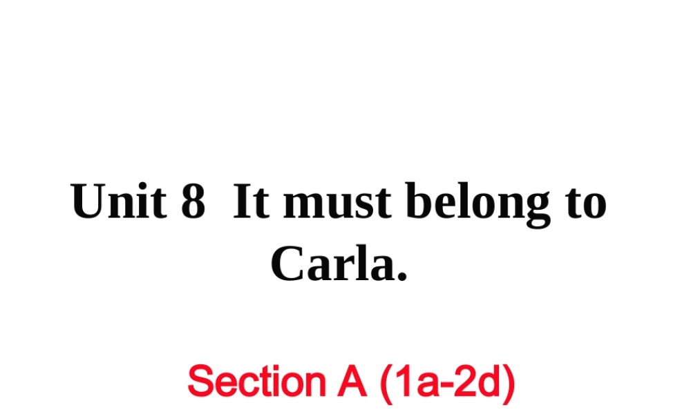 （娄底专用）秋九年级英语全册 Unit 8 It must belong to Carla Section A（1a-2d）作业课件 （新版）人教新目标版-（新版）人教新目标版初中九年级全册英语课件