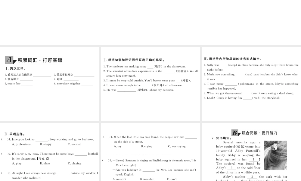 （娄底专用）秋九年级英语全册 Unit 8 It must belong to Carla Section A（3a-4c）作业课件 （新版）人教新目标版-（新版）人教新目标版初中九年级全册英语课件