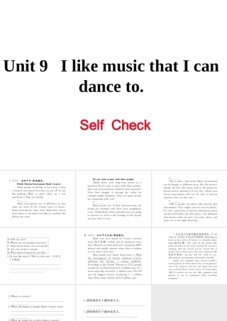 （娄底专用）秋九年级英语全册 Unit 9 I like music that I can dance to Self Check作业课件 （新版）人教新目标版-（新版）人教新目标版初中九年级全册英语课件