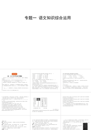 （北京专用）中考语文总复习 第一部分 基础运用 专题一 语文知识综合运用（试题部分）课件-人教版初中九年级全册语文课件