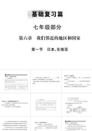 （全国通用版）中考地理 七年级部分 第6章 我们邻近的地区和国家复习课件1-人教版初中九年级全册地理课件