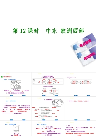 （呼伦贝尔兴安盟专版）中考地理复习方案 教材梳理篇 第12课时 中东 欧洲西部课件-人教版初中九年级全册地理课件