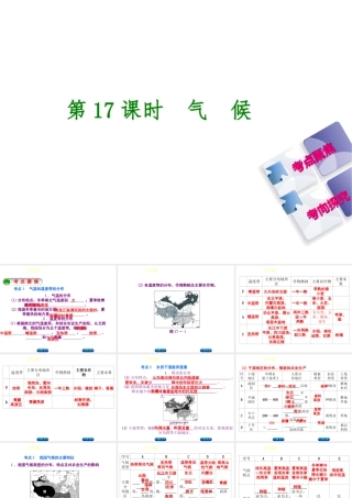 （呼伦贝尔兴安盟专版）中考地理复习方案 教材梳理篇 第17课时 气候课件-人教版初中九年级全册地理课件