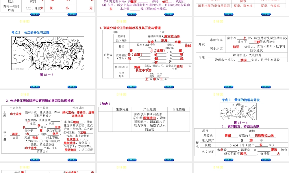 （呼伦贝尔兴安盟专版）中考地理复习方案 教材梳理篇 第18课时 河流 自然灾害课件-人教版初中九年级全册地理课件