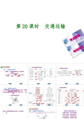 （呼伦贝尔兴安盟专版）中考地理复习方案 教材梳理篇 第20课时 交通运输课件-人教版初中九年级全册地理课件
