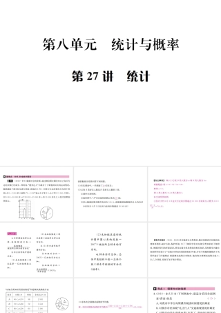 （全国通用版）中考数学复习 第八单元 统计与概率 第27讲 统计课件-人教版初中九年级全册数学课件