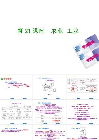（呼伦贝尔兴安盟专版）中考地理复习方案 教材梳理篇 第21课时 农业 工业课件-人教版初中九年级全册地理课件