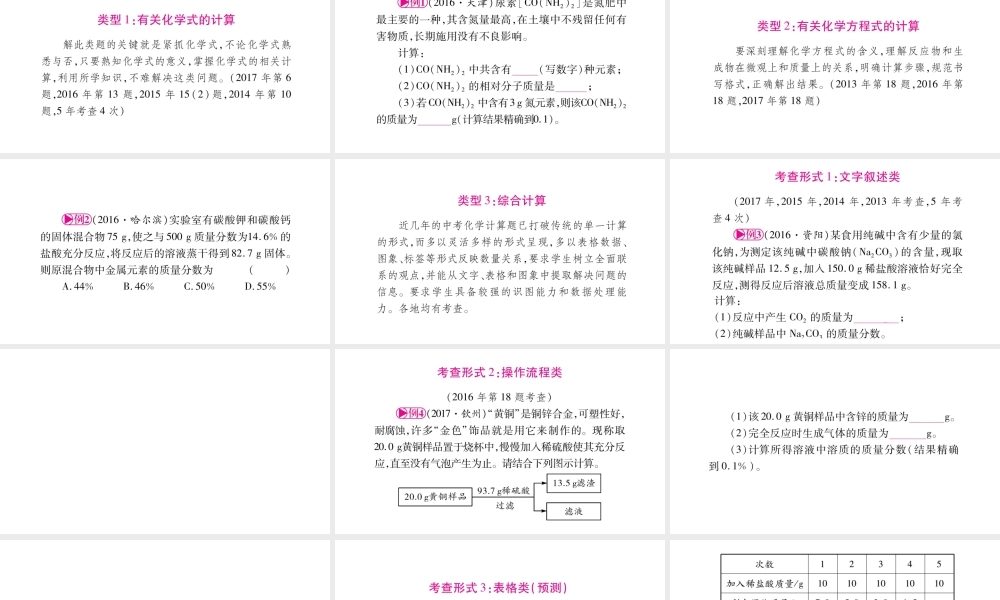（宁夏专版）中考化学总复习 第二部分 题型专题突破 专题6 化学计算课件-人教版初中九年级全册化学课件