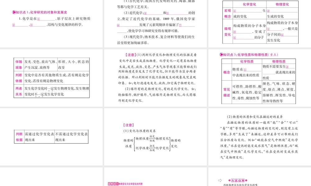 （宁夏专版）中考化学总复习 第一部分 教材系统复习 第1单元 走进化学世界课件-人教版初中九年级全册化学课件