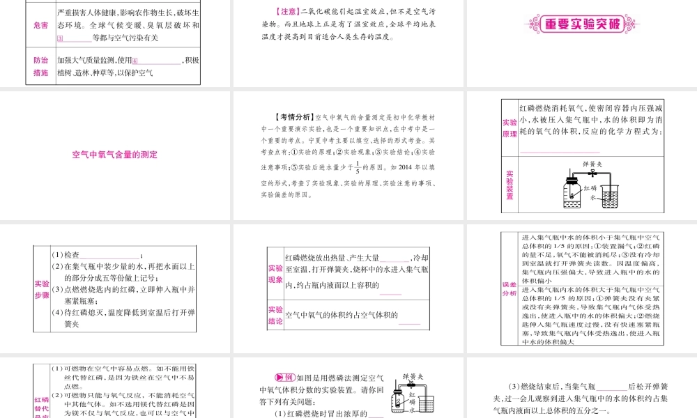 （宁夏专版）中考化学总复习 第一部分 教材系统复习 第2单元 我们周围的空气课件-人教版初中九年级全册化学课件