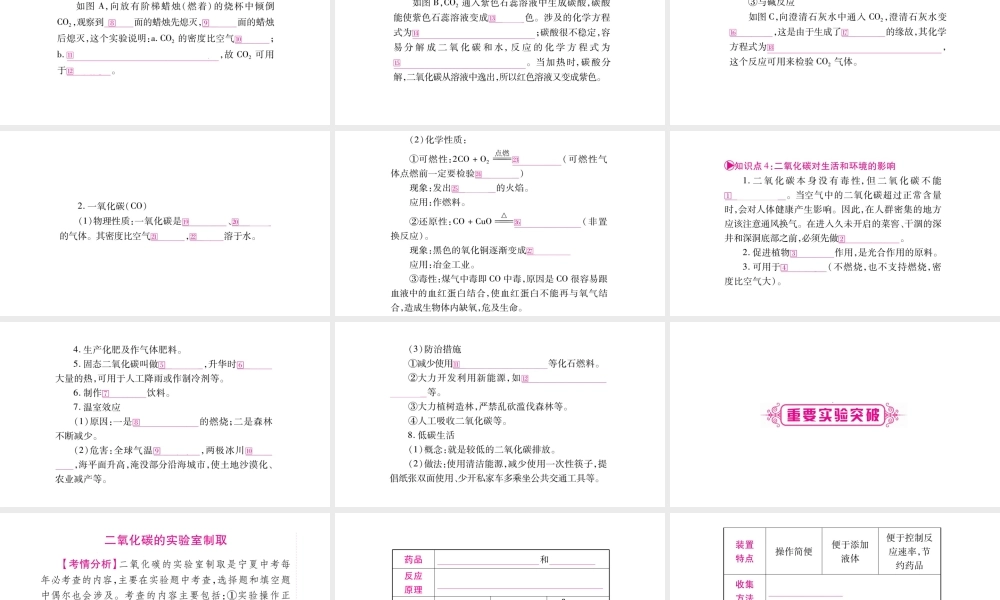 （宁夏专版）中考化学总复习 第一部分 教材系统复习 第6单元 碳和碳的氧化物课件-人教版初中九年级全册化学课件
