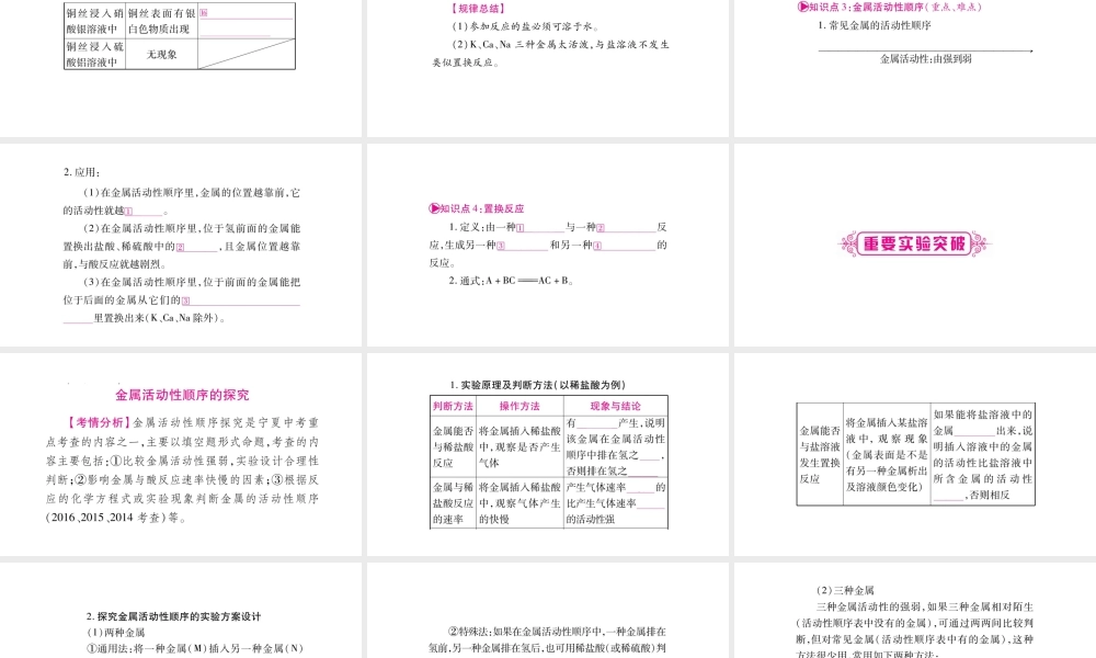 （宁夏专版）中考化学总复习 第一部分 教材系统复习 第8单元 金属和金属材料课件-人教版初中九年级全册化学课件