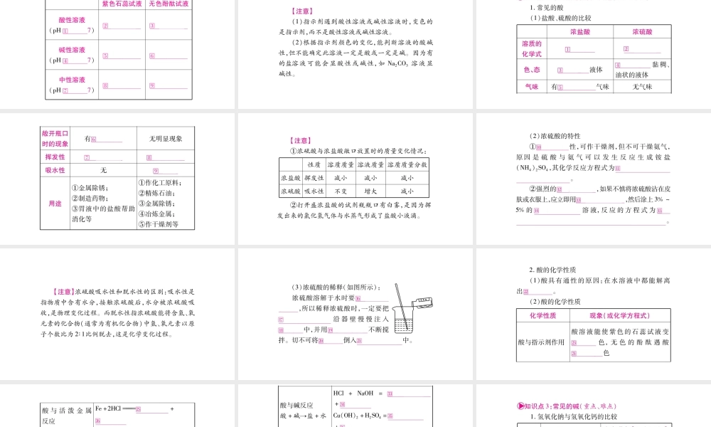 （宁夏专版）中考化学总复习 第一部分 教材系统复习 第10单元 酸和碱课件-人教版初中九年级全册化学课件