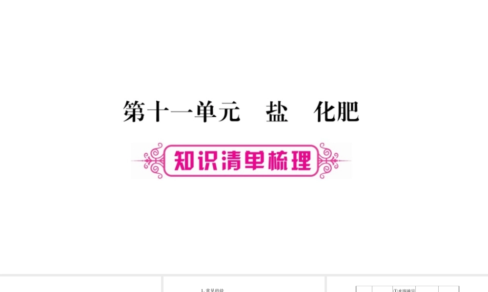 （宁夏专版）中考化学总复习 第一部分 教材系统复习 第11单元 盐 化肥课件-人教版初中九年级全册化学课件