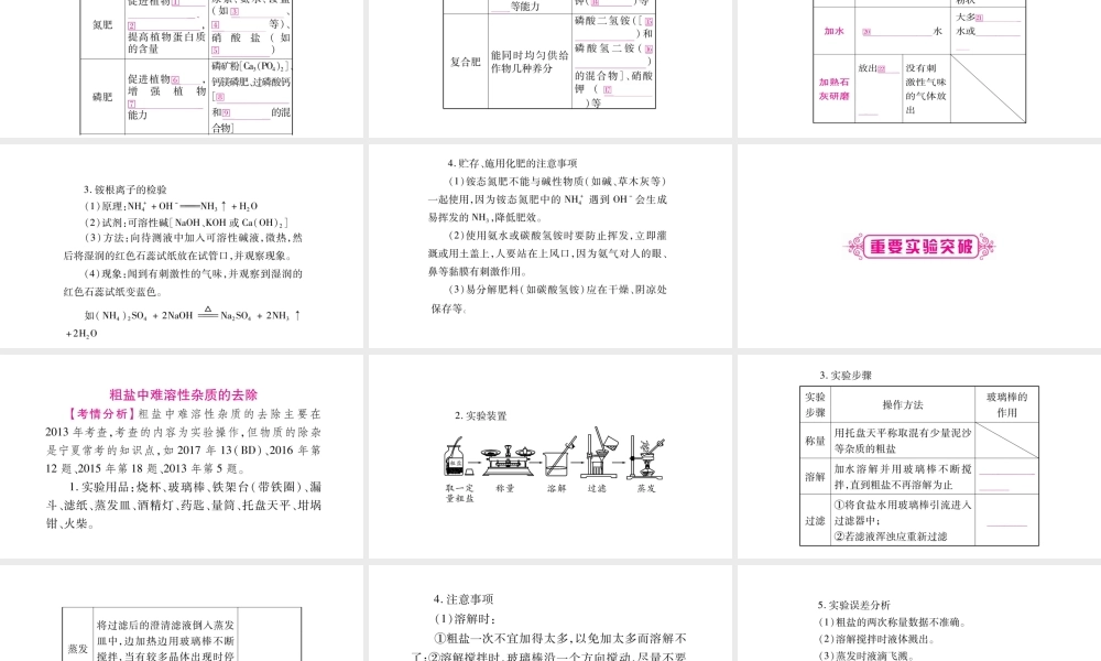 （宁夏专版）中考化学总复习 第一部分 教材系统复习 第11单元 盐 化肥课件-人教版初中九年级全册化学课件