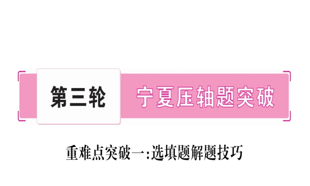 （宁夏专版）中考数学总复习 第三轮 压轴题突破 重难点突破1 选填题解题技巧课件-人教版初中九年级全册数学课件