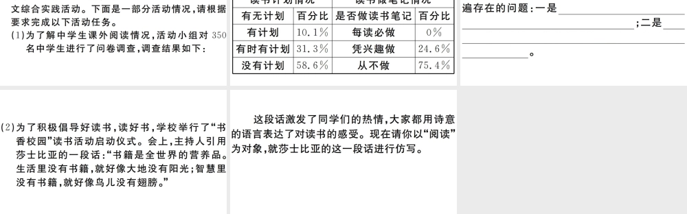（安徽专版）七年级语文上册 第四单元 综合性学习习题讲评课件 新人教版-新人教版初中七年级上册语文课件