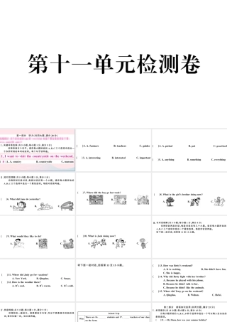 （安徽专版）七年级英语下册 Unit 11 How was your school trip单元检测卷课件（新版）人教新目标版-（新版）人教新目标版初中七年级下册英语课件