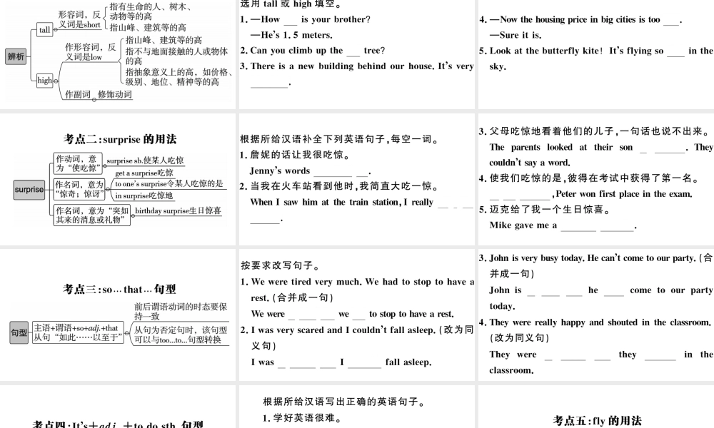 （安徽专版）七年级英语下册 Unit 12 What did you do last weekend高频考点集中练课件（新版）人教新目标版-（新版）人教新目标版初中七年级下册英语课件