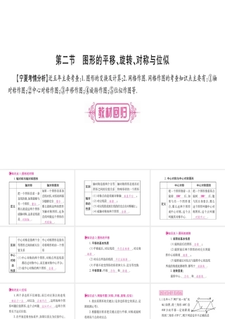 （宁夏专版）中考数学总复习 第一轮 考点系统复习 第7章 图形与变换 第2节 图形的平移、旋转、对称与位似课件-人教版初中九年级全册数学课件
