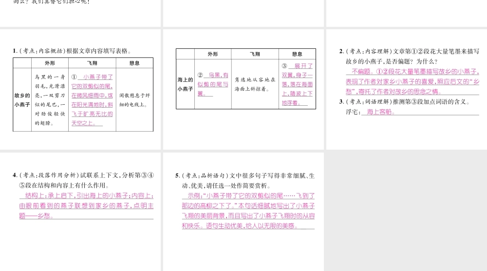 （安徽专版）七年级语文上册 双休作业（9）作业课件 新人教版-新人教版初中七年级上册语文课件