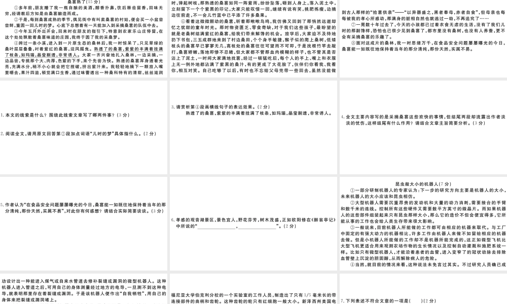 （孝感专版）秋九年级语文上册 期末检测卷课件 新人教版-新人教版初中九年级上册语文课件