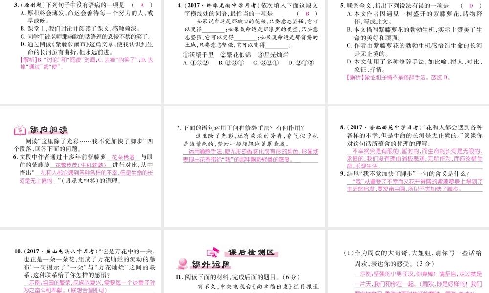 （安徽专版）七年级语文下册 第五单元 17 紫藤萝瀑布课件 新人教版-新人教版初中七年级下册语文课件