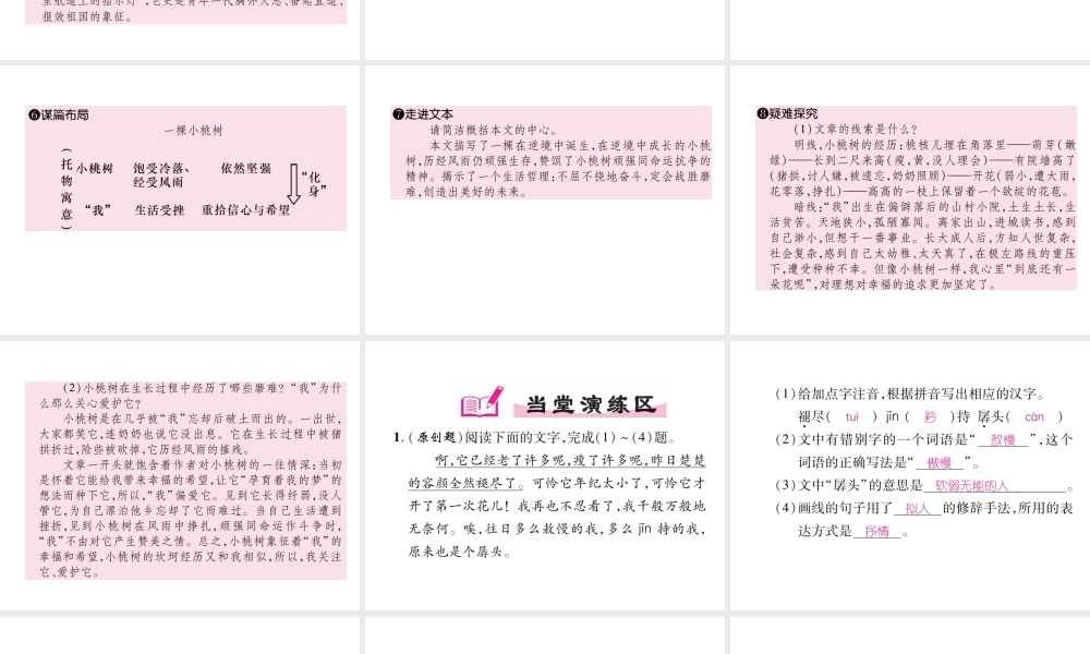 （安徽专版）七年级语文下册 第五单元 18 一颗小桃树课件 新人教版-新人教版初中七年级下册语文课件