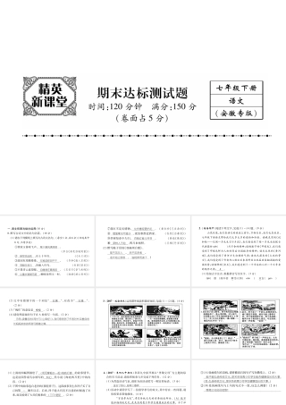 （安徽专版）七年级语文下册 期末达标测试课件 新人教版-新人教版初中七年级下册语文课件