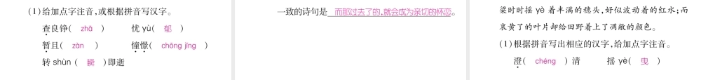 （安徽专版）七年级语文下册 专题1 语文积累综合专项训练课件 新人教版-新人教版初中七年级下册语文课件