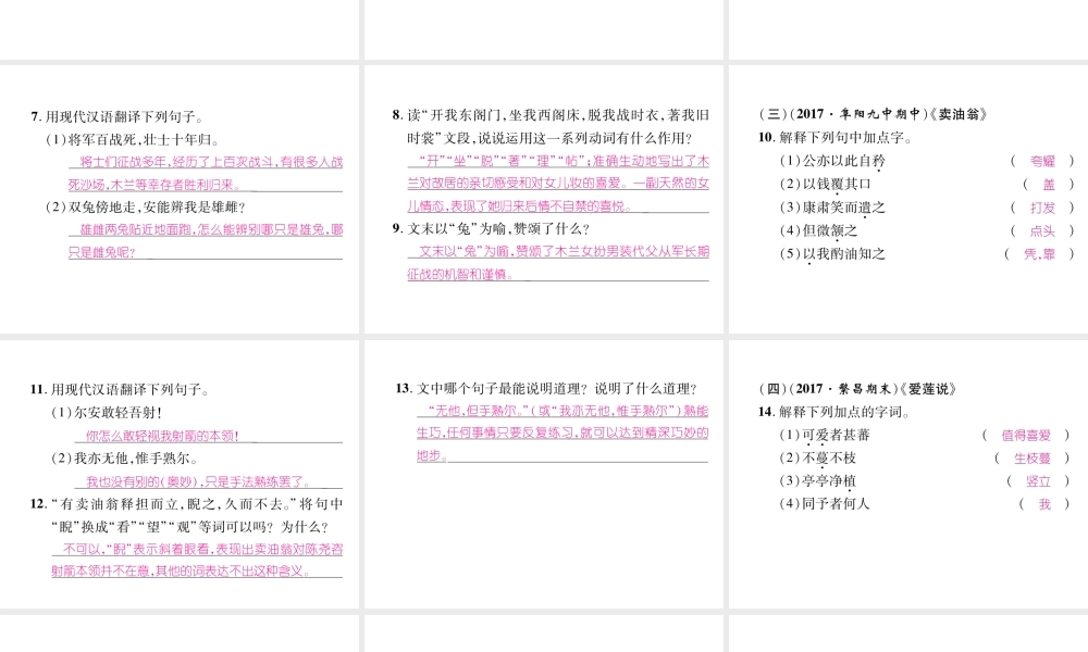 （安徽专版）七年级语文下册 专题6 文言文阅读课件 新人教版-新人教版初中七年级下册语文课件