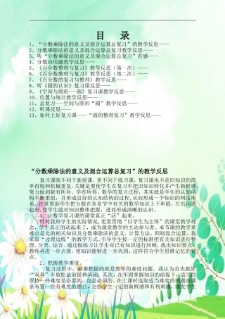 分数乘除法的意义及混合运算总复习”的教学反思