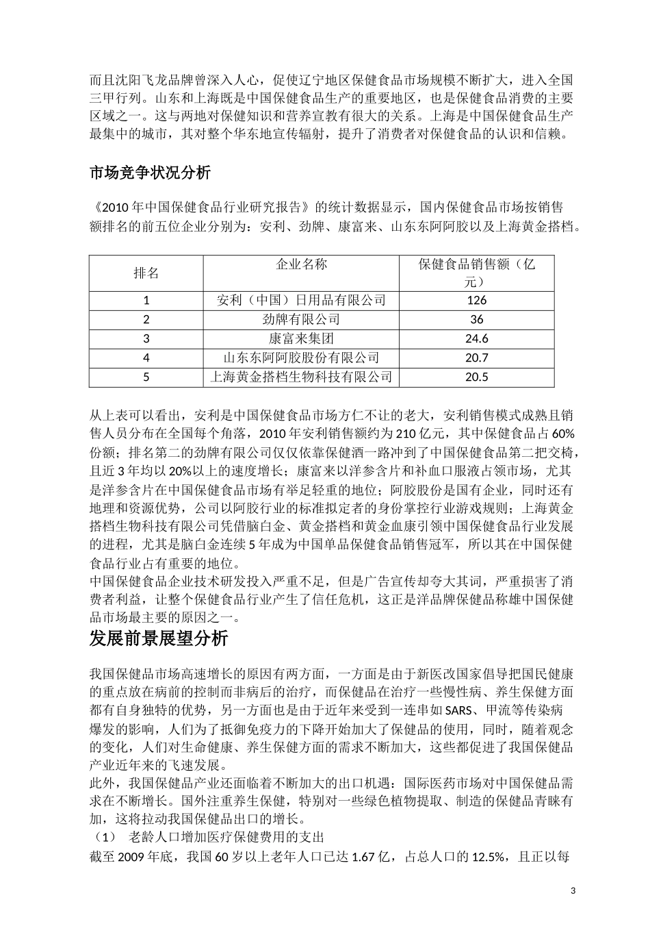 中国保健食品行业市场现状调查_第3页