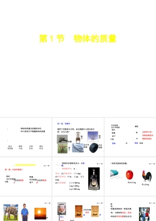 （安徽专版）八年级物理上册 5.1物体的质量课件 （新版）粤教沪版-（新版）粤教沪版初中八年级上册物理课件