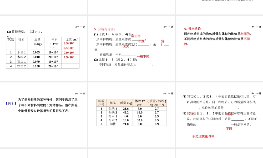 （安徽专版）八年级物理上册 5.2探究物质的密度课件 （新版）粤教沪版-（新版）粤教沪版初中八年级上册物理课件
