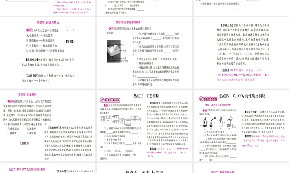 （安徽专版）中考化学 第二篇 热点题型突破复习课件-人教版初中九年级全册化学课件