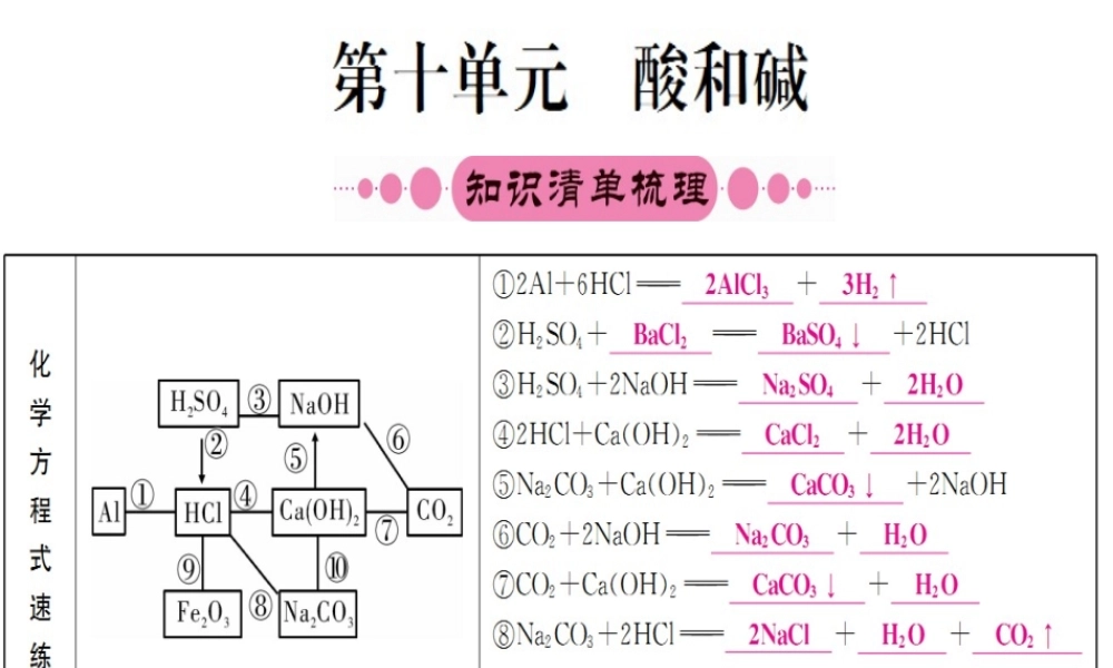 （安徽专版）中考化学 第十单元 酸和碱课件-人教版初中九年级全册化学课件