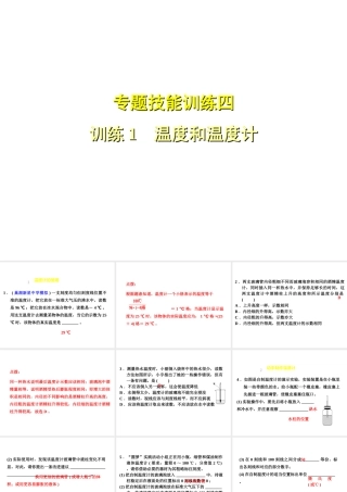 （安徽专版）八年级物理上册 专题技能训练 温度和温度计习题课件 （新版）粤教沪版-（新版）粤教沪版初中八年级全册物理课件