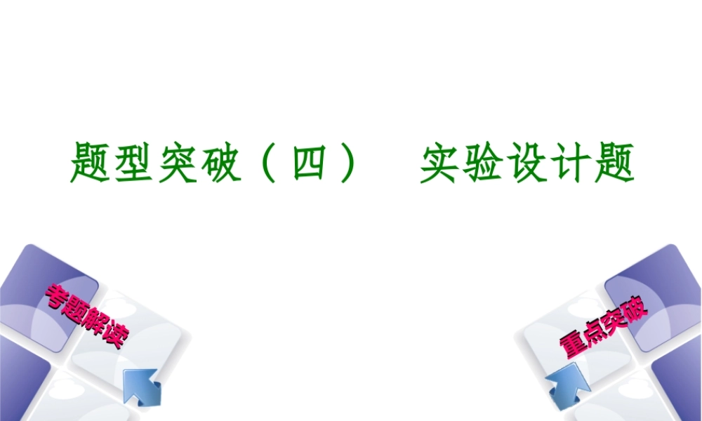 （安徽专版）中考化学 题型突破（四）实验设计题课件-人教版初中九年级全册化学课件