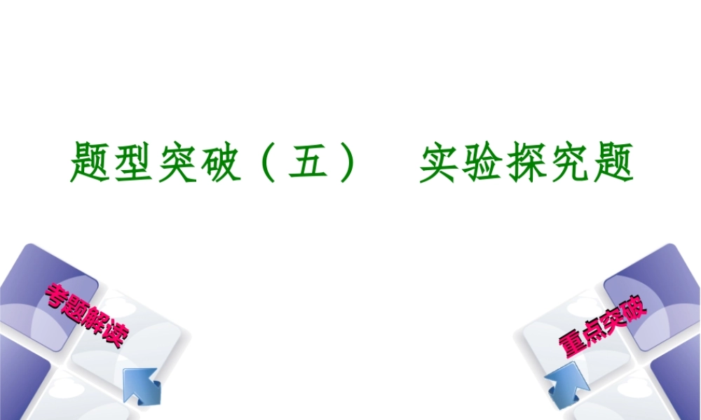 （安徽专版）中考化学 题型突破（五）实验探究题课件-人教版初中九年级全册化学课件