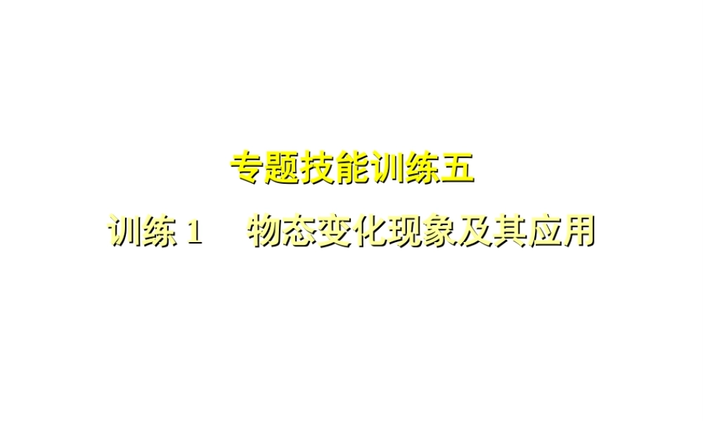 （安徽专版）八年级物理上册 专题技能训练五 物态变化现象及其应用习题课件 （新版）粤教沪版-（新版）粤教沪版初中八年级上册物理课件