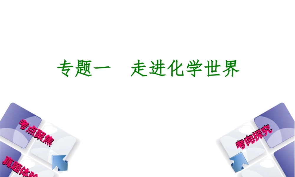 （安徽专版）中考化学 专题1 走进化学世界课件-人教版初中九年级全册化学课件