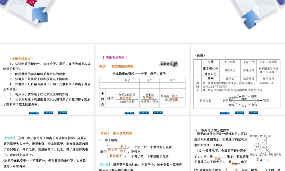 （安徽专版）中考化学 专题3 物质构成的奥秘课件-人教版初中九年级全册化学课件