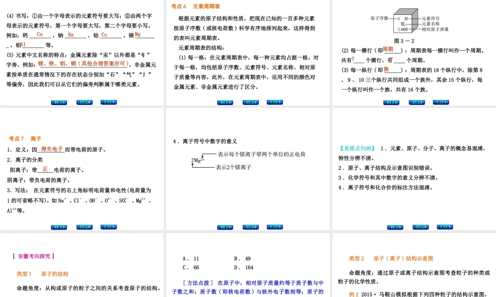 （安徽专版）中考化学 专题3 物质构成的奥秘课件-人教版初中九年级全册化学课件