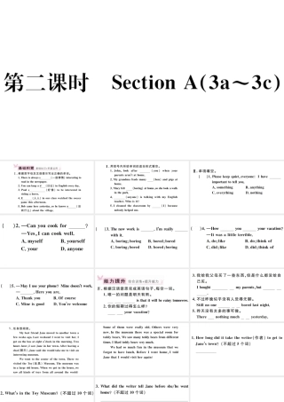 （安徽专版）八年级英语上册 Unit 1 Where did you go on vacation第二课时习题课件（新版）人教新目标版-（新版）人教新目标版初中八年级上册英语课件