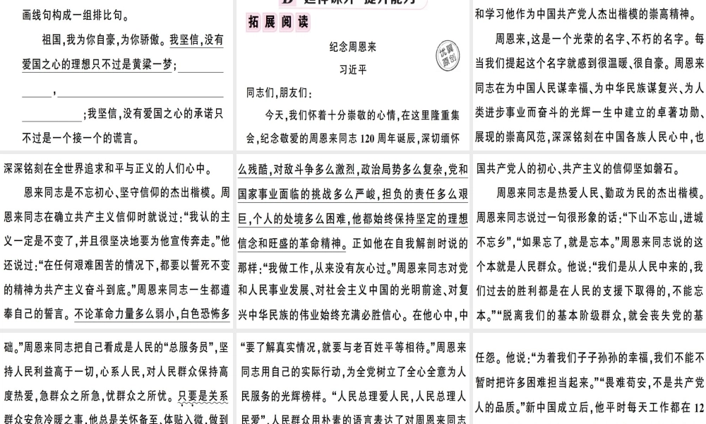（安徽专版）春八年级语文下册 第四单元 13 最后一次讲演习题课件 新人教版-新人教版初中八年级下册语文课件